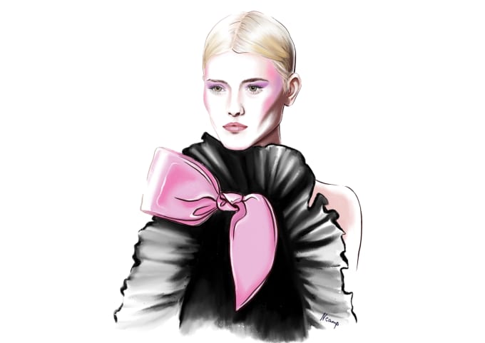 Gig Preview - A fashion portrait, illustration, editorial, sketch