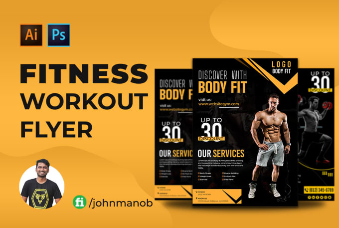 Gig Preview - Do urgent fitness, gym, workout, sports, medical flyer or poster design in 12hrs