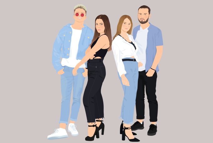 Gig Preview - Draw illustrations of people,  minimalist vector portrait