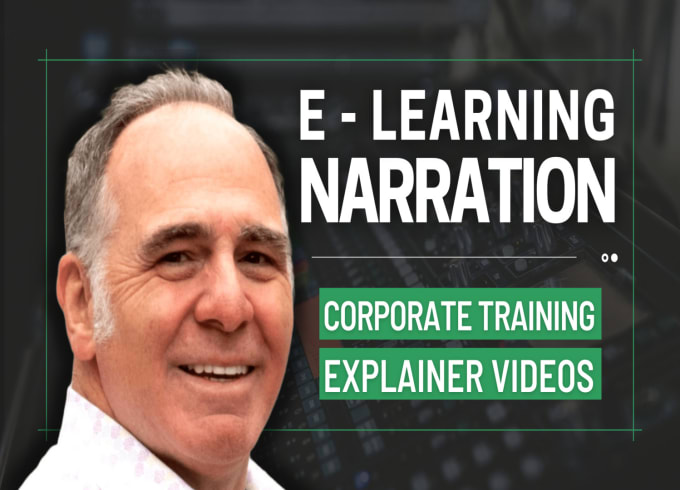 Gig Preview - Do male elearning voice over narration english american training fast cheap