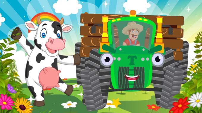 Gig Preview - Create 2d learning and nursery rhymes video