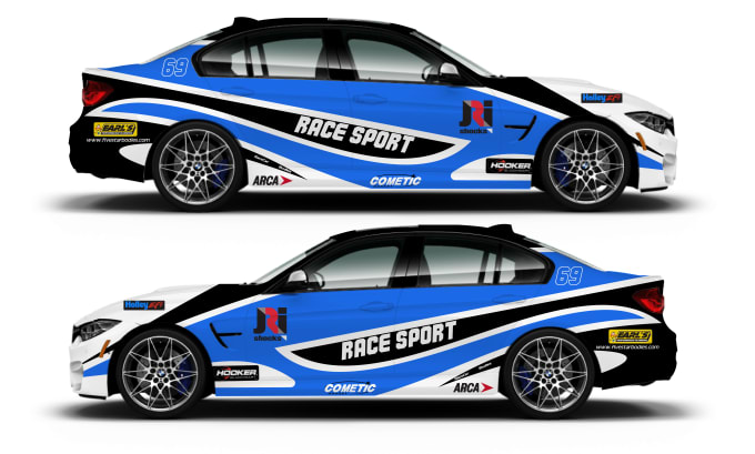 Gig Preview - Do attractive racing car design, racing car wrap, itasha wrap, car wrap design