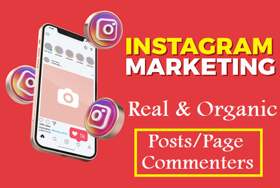 Gig Preview - Do instagram marketing or promotion for growth and commenters