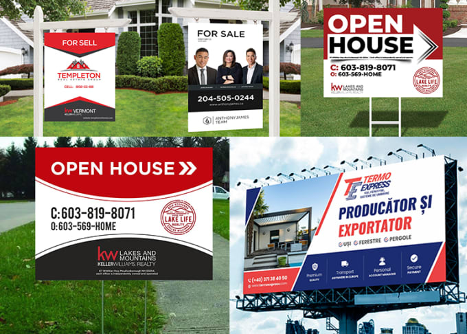 Gig Preview - Design a billboard yard sign real estate banner or signboard for your business