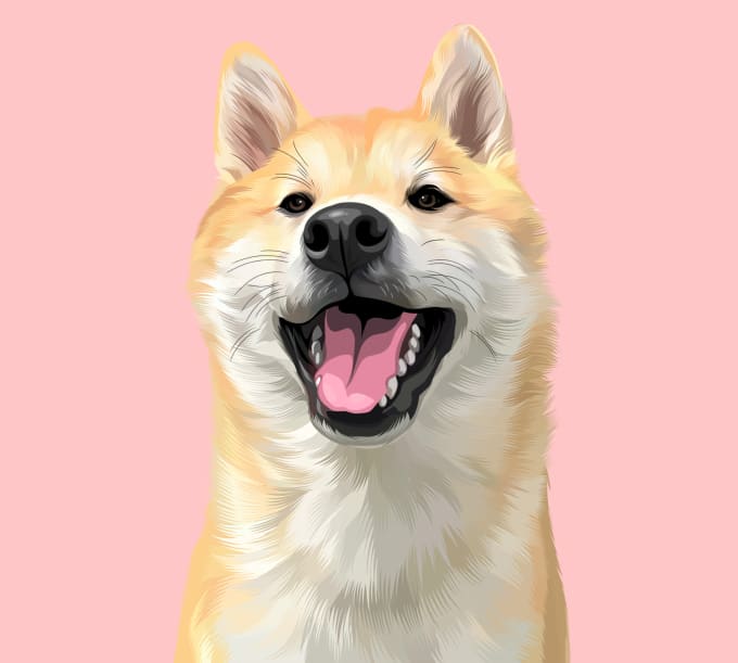 Gig Preview - Draw vector cartoon for your pet, dog pet potrait