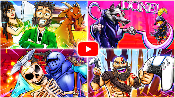 Gig Preview - Draw cartoon youtube thumbnails