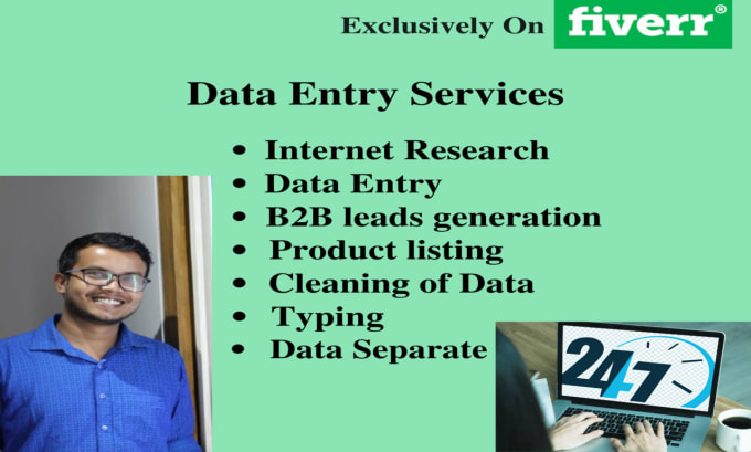 Gig Preview - Do accurate and fast data entry, internet research