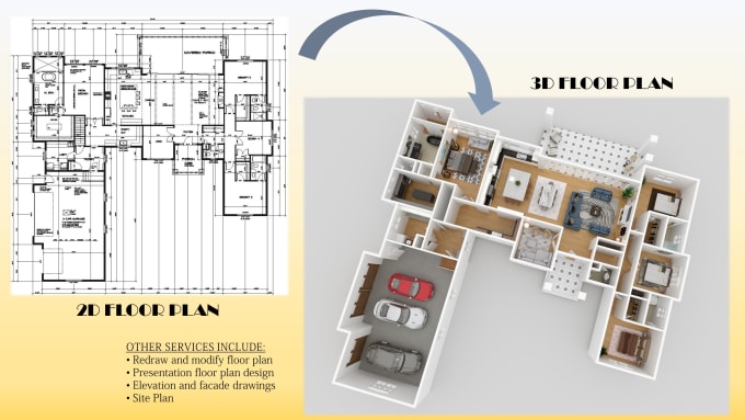 Gig Preview - Design architectural 2d and 3d floor plan on autocad