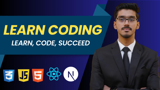 Gig Preview - Our agency will teach, tutor or help you learn html, css, javascript, react next js and mern