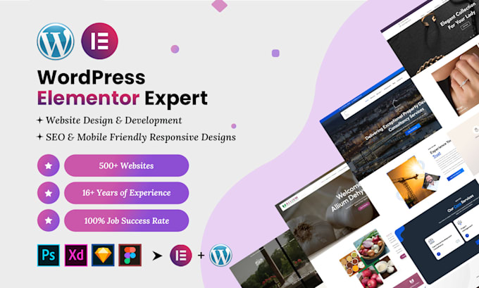 Gig Preview - Wordpress website with elementor pro by elementor expert