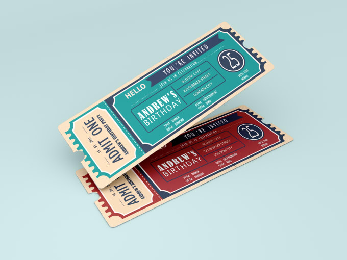 Gig Preview - Design retro style event ticket and invitation for any event