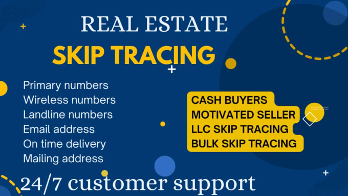 Gig Preview - Provide lead generation and bulk skip tracing for real estate business