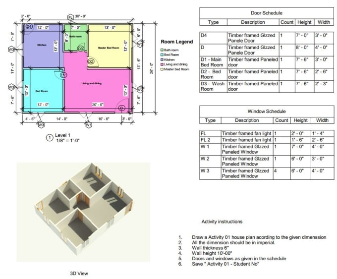 Gig Preview - Drawing floor plans, elevations by revit from your request