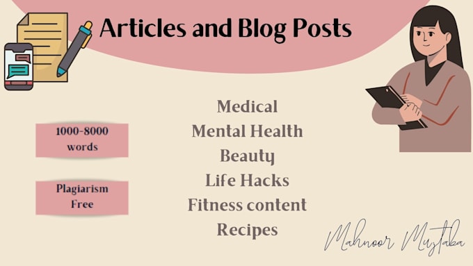 Gig Preview - Write medical, beauty, health and fitness blogs