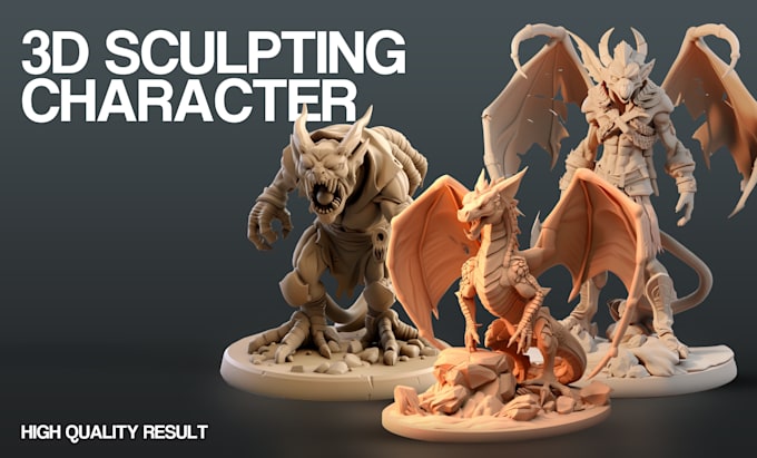 Gig Preview - Sculpt 3d model, character, action figure and toys for 3d printing and rendering