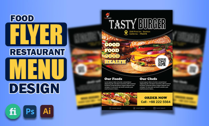 Gig Preview - Design best quality restaurant menu, food flyer, digital menu board