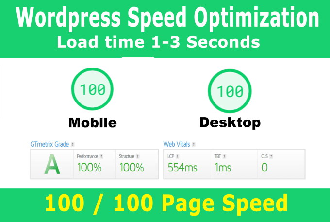 Gig Preview - Do wordpress speed optimization, speed up elementor, divi, wordpress website