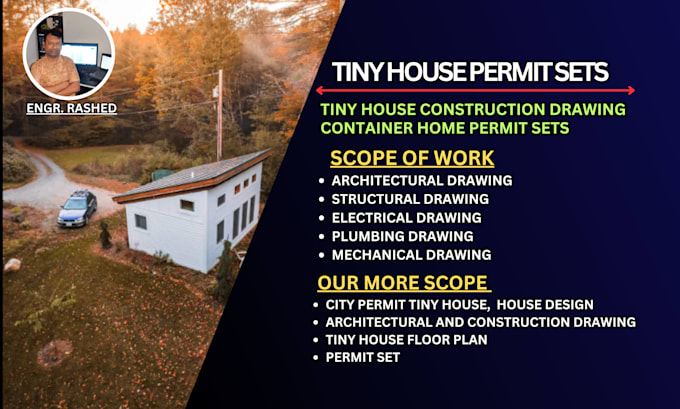 Gig Preview - Do tiny house permit sets design and city permit