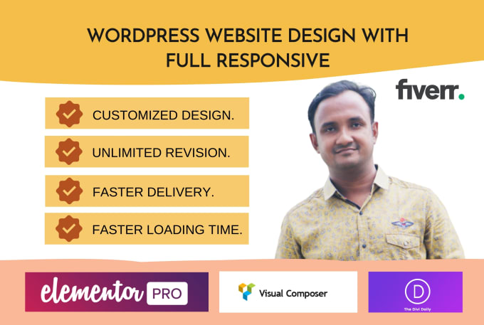 Gig Preview - Build your unique wordpress website with fully responsive