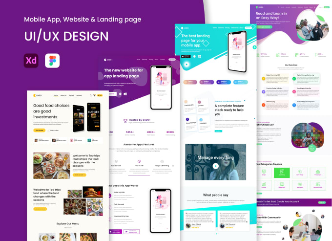 Bestseller - design landing page or website template UI UX in xd, figma