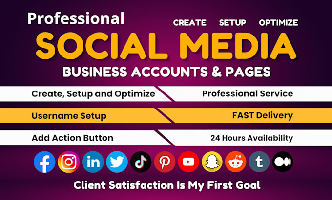 Bestseller - create, set up, and optimize all social media accounts perfectly