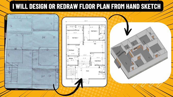 Gig Preview - Redraw floor plan for real estate agent, site plan and architectural drawing