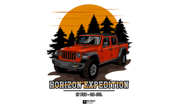 Gig Preview - Draw offroad car, truck, suv vector illustration for t shirt