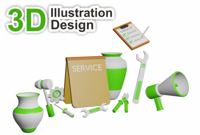 Gig Preview - Create a cute 3d illustration from your reference