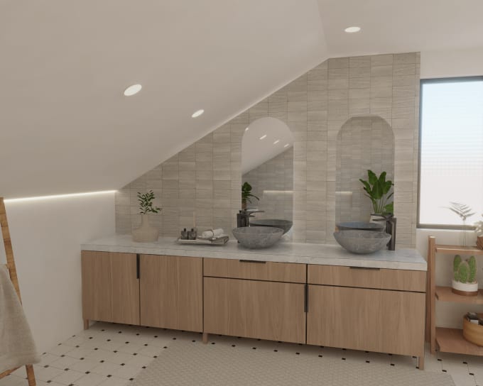 Gig Preview - Do modern bathroom interior design and 3d rendering