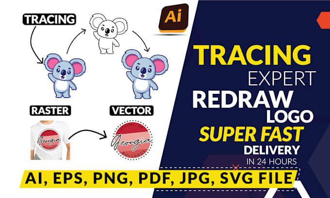 Gig Preview - Do high quality vector tracing for your raster logo manually