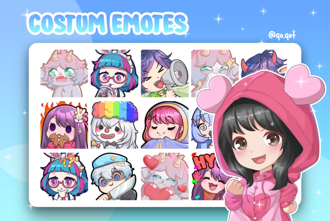 Gig Preview - Create custom cute emotes or badges for twitch, youtube, discord