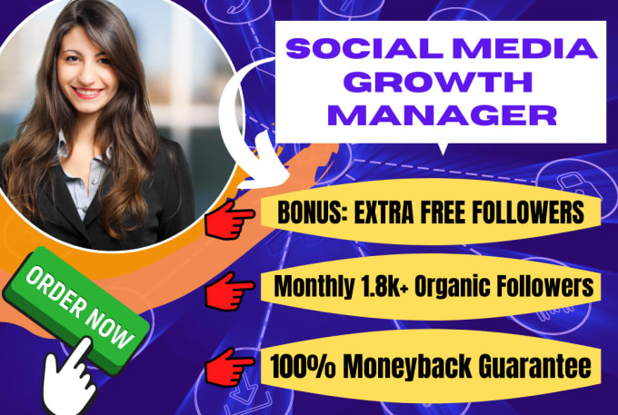 Gig Preview - Be social media growth manager on a weekly or monthly basis