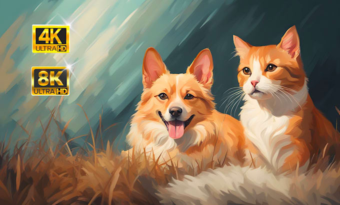 Gig Preview - Draw custom digital pet portrait painting from your picture