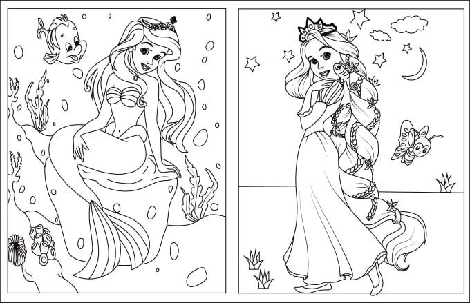 Gig Preview - Do magical coloring book pages for adult and children