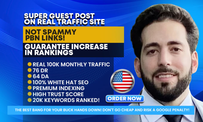 Gig Preview - Do seo guest post 2 dofollow backlinks on quality traffic USA site