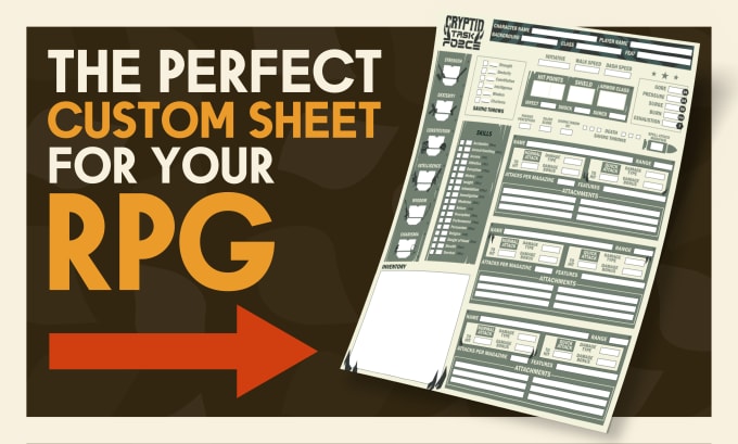 Bestseller - make a custom rpg sheet for your character or system