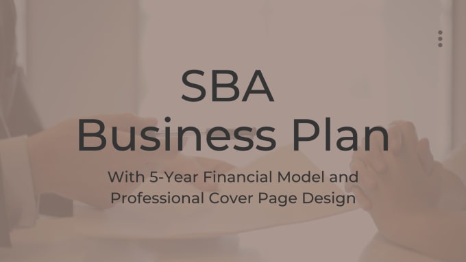 Gig Preview - Be your sba business plan writer