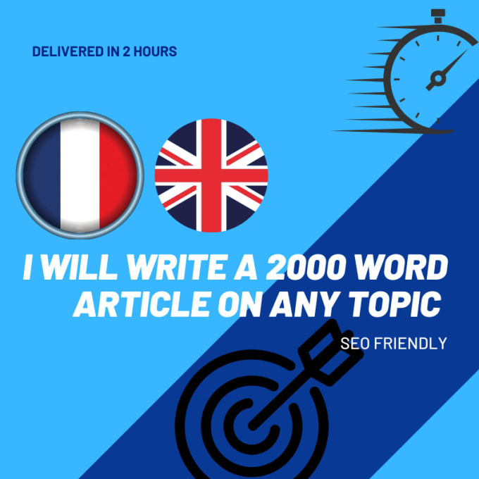 Gig Preview - Write french article or blog on any topic