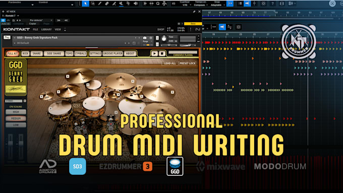 Gig Preview - Create the most amazing and realistic drum midi track for you