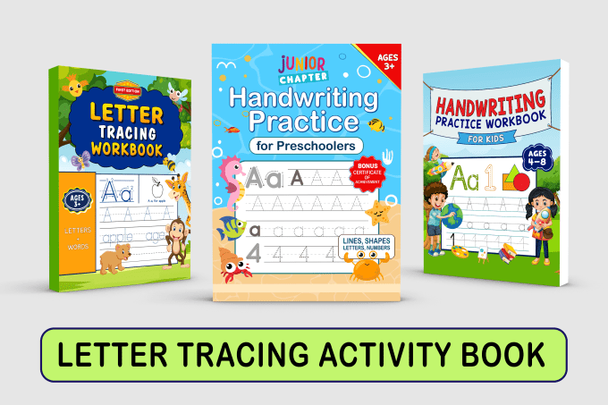 Gig Preview - Create handwriting letters tracing workbook practice for KDP etsy