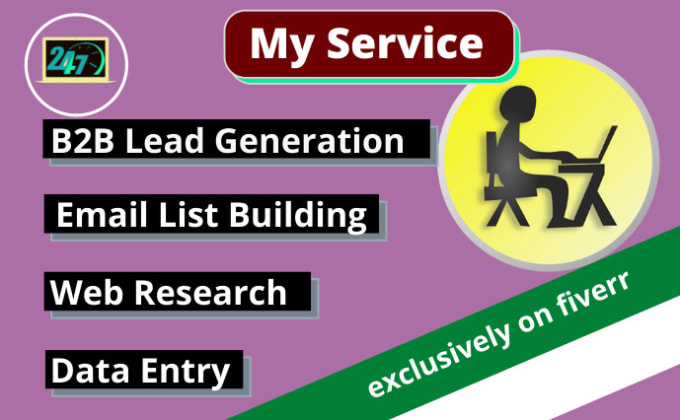 Gig Preview - Be a virtual assistant for b2b lead generation, web research