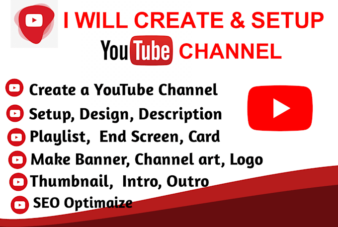 Gig Preview - Create, manage, optimize and rank your youtube channel