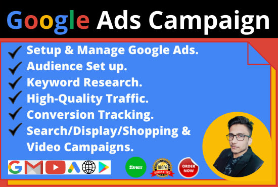 Gig Preview - Create and set up your effective google ads adwords PPC campaigns