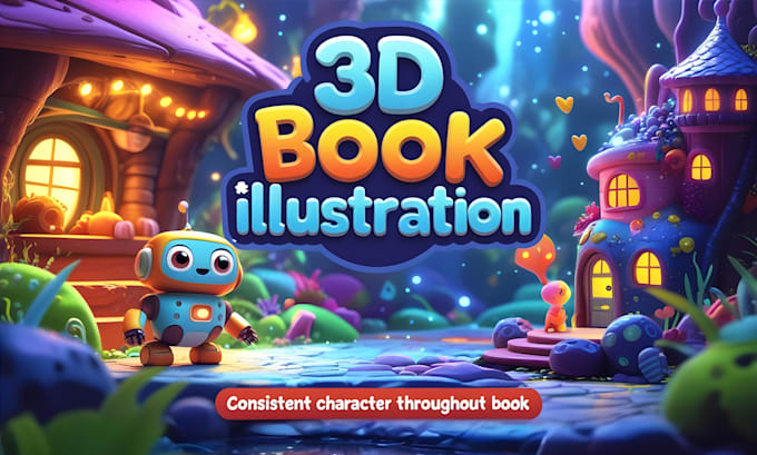 Gig Preview - Design enchanting 3d children book illustrations, children story book