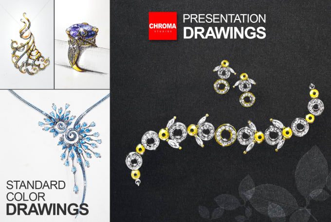 Gig Preview - Draw jewelry designs, jewelry sketches based on nature objects