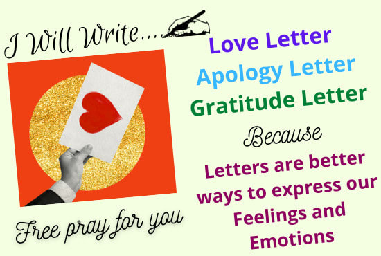 Gig Preview - Write a psychic love letter, apologize letter and thanks letter for your lover