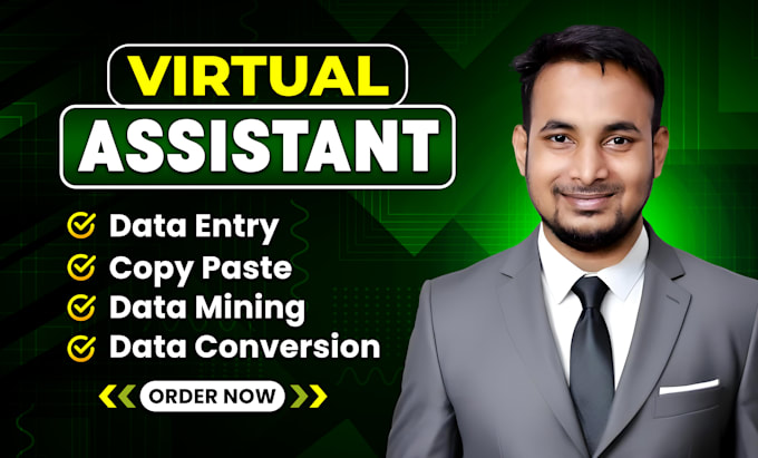 Gig Preview - Be your virtual assistant for data entry, data mining, typing, web research