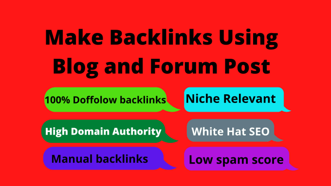 Gig Preview - Make niche relevant backlinks using blog comments and forum posting