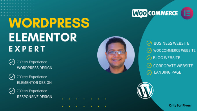 Gig Preview - Create wordpress website with elementor pro