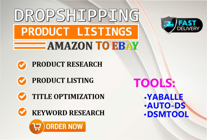 Gig Preview - Do top amazon to ebay dropshipping listings via tools